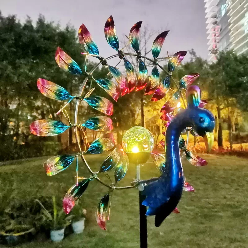 peacock wind spinner