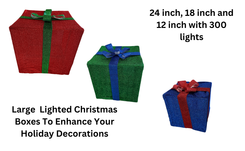 Large Lighted Christmas Boxes